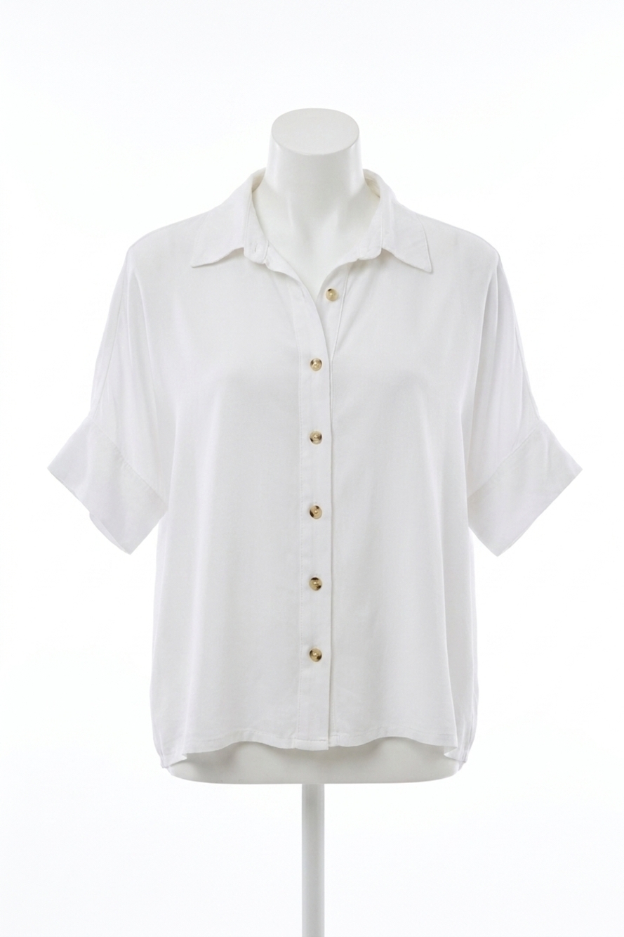 NEW TRIBAL elbow sleeve blouse in white